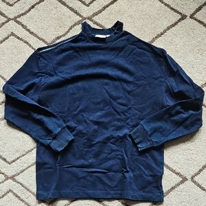 Ag Adriano Goldschmied Gizi Deep Navy Cold Shoulder Sweatshirt